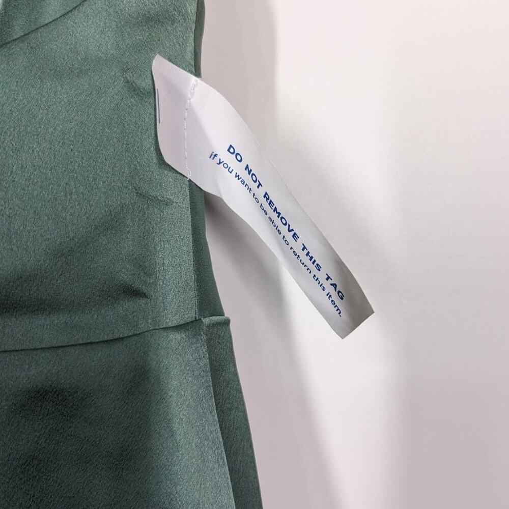 Fame and Partners Strappy Draped Rosabel Gown Green Maxi Dress Size 4 US - Picture 6 of 12